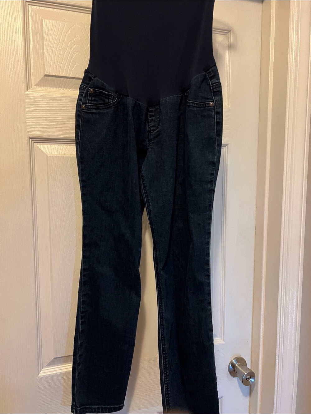 Maternity Overbump Jeans in Dark Blue